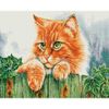 Опт-картина / 钻石马赛克，40x50，方形水钻，围栏上的猫