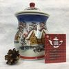 Веселый фарфор / Cheerful porcelain / Porcelain sugar bowl "Winter village, night", author Ogorodnikova O.