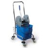 BRABIX / Cleaning trolley 1 removable bucket 25 l, mechanical spinning, basket, metal frame, blue