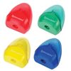 BRAUBERG BELL sharpener with container, plastic, cone-shaped, shell color assorted