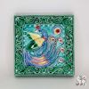 Ярославская майолика / Tile "Peacock", green