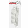 SONNEN / Power extension cord U-133, 3 sockets, without grounding, 6 A, 3 m