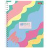 HATBER / Notebook, A5, 48 sh., Pente, gaiola, laminação fosca, "Multicolorido" / 10 unid.