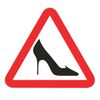 Automobile sign "Shoe", triangle 200x200x200 mm, self-adhesive, euro suspension