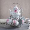 Доляна / Dolyana / Tea set "Luscious Rose", for 6 persons, 13 items: 6 tea pairs 230 ml, teapot 1 l