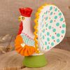 Дымковская глиняная игрушка / Figurine "Painted turkey with a blue tail"