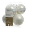 Kaemingk / Set of glass balls 8 cm white mix, 6 pcs