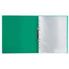 Folder for portfolio and presentations, 2 rings, 20 files, plastic, green, BRAUBERG