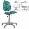Children's armchair "VINNY GTS" without armrests, turquoise with a pattern