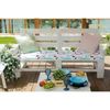 Этель / Pillow for a three-seater bench Squares, 45 × 150 cm, reps impregnated with VMGO, 100% cotton