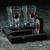 Дарим Красиво / Give Nicely / Set "Impenetrable", 2 shots of 60 ml with a cube, lighter, stand
