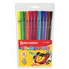 BRAUBERG markers, 12 colors, hexagon, striped, vented cap, plastic packaging