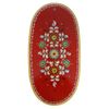 Беломорские узоры / Board kitchen oval "Shenkurskiy mural" red background 45 cm