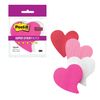 POST-IT / Self-adhesive blocks (stickers) Super Sticky "Heart", SET 2 pcs., 75 sheets each, pink / white