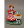 Дымковская глиняная игрушка / Figurine "Lady's Tea Party with a Dog"