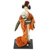 Porcelain figurine "Japanese with fan" orange kimono