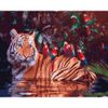 Опт-картина / Painting by numbers 40x50 Tiger and birds