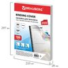 Plastic covers for binding, A4, SET 100 pcs., 300 microns, white, BRAUBERG