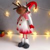 Сималенд / Interior doll "Oleshka in a red dress and cap, white fur vest"