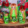 Matryoshka "Russian Soul" 3 dolls, green