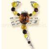 Russian Amber / Brooch Silver Plated