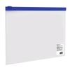 Folder-zipper envelope SMALL FORMAT (245х190 mm), A5, transparent, lightning blue, 0.11 mm, BRAUBERG