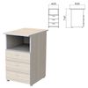Side cabinet "Budget", 400x600x740 mm, 3 drawers, shelf, light shamoni oak