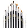 PYTHAGORAS brush set 15pcs., (pony - 9 piece synthetic - 4 PCs., bristle - 2 PCs, round, flat)