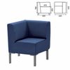 Upholstered corner armchair "Host" M-43, 620x620x780 mm, without armrests, eco-leather, dark blue