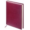 Nhật ký không ghi ngày A5 (138x213 mm) BRAUBERG "Hoàng gia", da trơn, 160 tờ, màu kem, đỏ tía