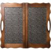 GamesDealer / Backgammon leather "Silver" large in a diplomat (Russia, wood, 60x30x5 cm)