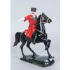 Vernissage of History / Figurine Kuban Cossack on a black horse small (hand-painted)
