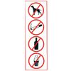 Sign "Prohibition: smoking, drinking, eating, aisle with animals", rectangle, 300x100 mm, self-adhesive