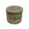 Беломорские узоры / Wooden box with lid "Shenkurskiy blue painting" round 15 cm