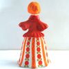 Дымковская глиняная игрушка / Figurine "Lady with a dog in a red jacket"