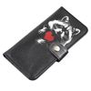 Clutch button mini with finished edges "Raccoon with heart" black