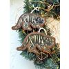 Ленивые Бобры / Christmas tree toy mirrored "Tiger" in a wooden frame