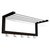 SHEFFILTON / Wall hanger SHT-WH4, 265x650x250 mm, 5 hooks + shelf, wood / metal, wenge / chrome