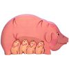Puzzle "Pig and her family" - colorful educational toy (handmade)