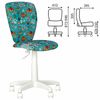 Children's armchair "POLLY GTS white" without armrests, turquoise with a pattern