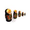 Семеновская роспись / Russian woman - booklet matryoshka, 5 dolls - with black strawberries