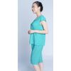 Pajamas for women turquoise in flowers with elongated shorts
