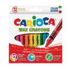 CARIOCA / Wax crayons, 12 colors, washable, cardboard box with euro hanger