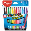 Pens MAPED (France) "Color PEP's", 12 colors, washable, triangular, cardboard packaging