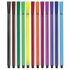 BRAUBERG markers, 12 colors, hexagon, striped, vented cap, plastic packaging