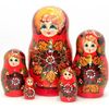 Doll "Natasha" 5 dolls, red