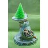 Ярославская майолика / Candlestick "Snowman with a Christmas tree"