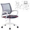 BRABIX / Armchair "Fly MG-396W", with armrests, white plastic, mesh, gray with "Graffity" pattern, 532404