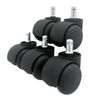Wheels (rollers) for the chair, set 5 pieces, plastic, stock d - 11 mm, color black