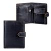 Purse mens FABULA "Kansas", 130х95 mm, genuine leather, stitching, button, black